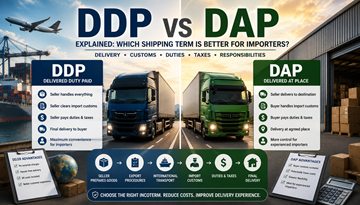 Sammenligning mellom DDP- og DAP-leveringsbetingelser med lastebiler, tolloperasjoner og internasjonal logistikk